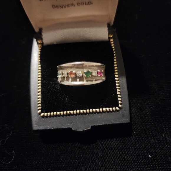 JTC 343 Ring of Life 14K White Gold Multi Stone Ring (A117)